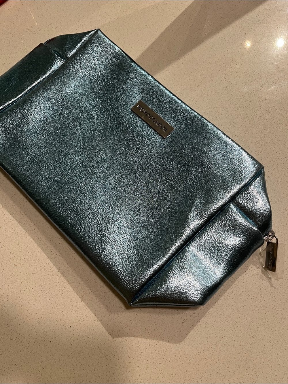 Moroccan Oil Metallic Teal Cosmetic Bag